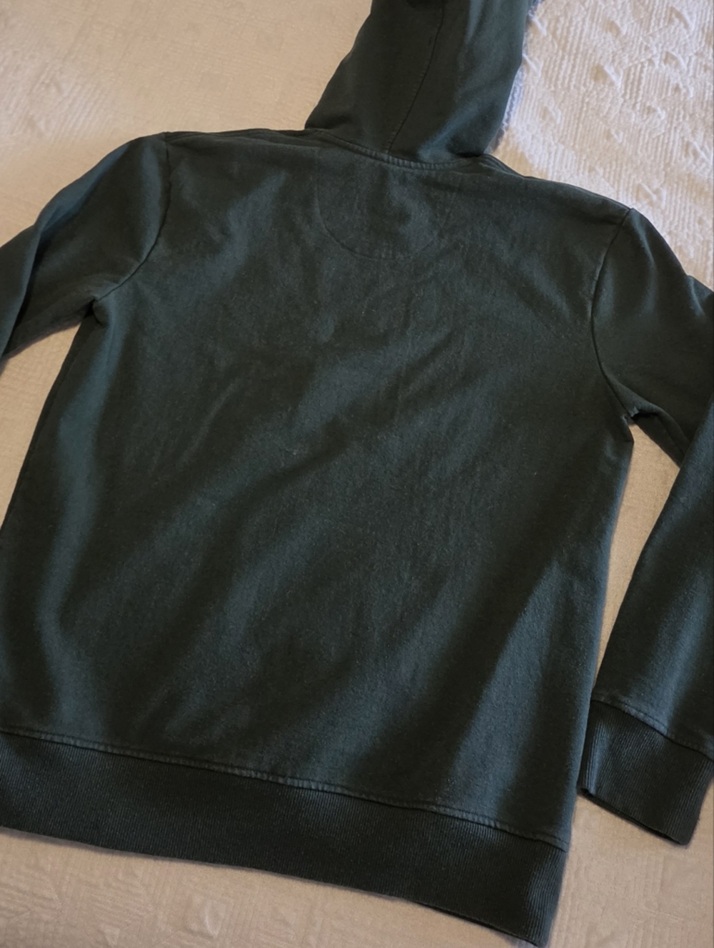 Patagonia Dark Green Crewneck Hoodie with Mountain Bison Graphic, Size Medium - Picture 6 of 8